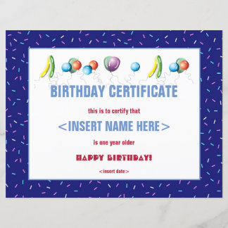 Birthday Certificate