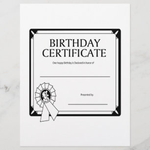 Birthday Certificate Flyer