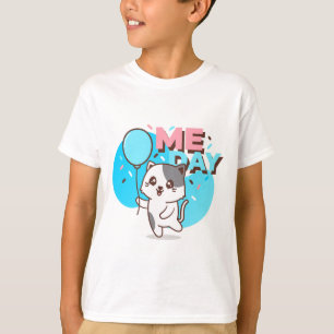 Birthday Character Cat Balloon Happy T-Shirt