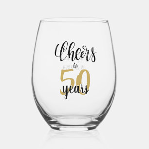 Birthday Cheers to # Years Personalized Custom Stemless Wine Glass