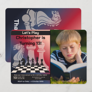 Birthday Chess Party Invitation customized image