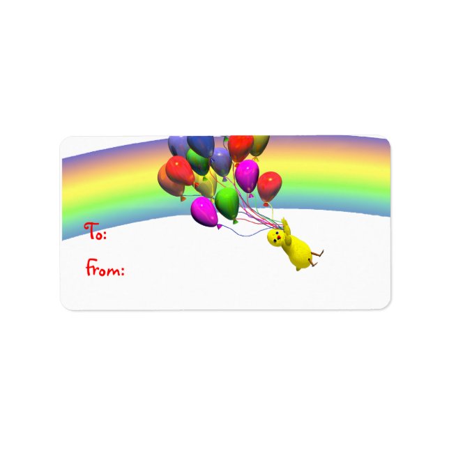 Birthday Chicken Flight Gift Tag (Front)