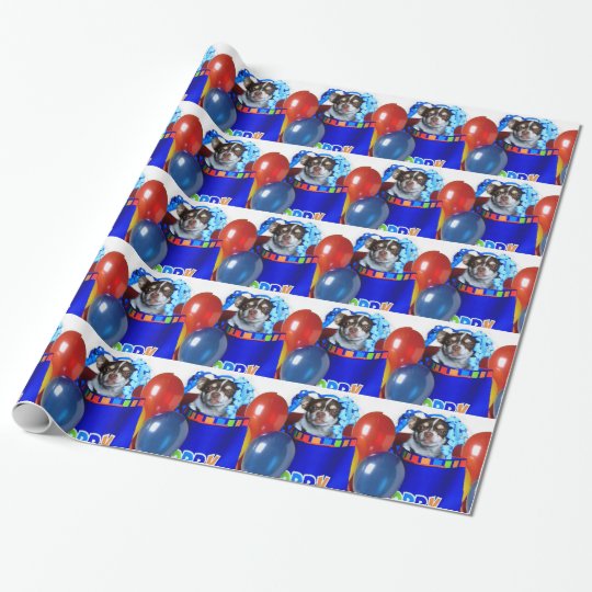 Birthday Chihuahua dogs wrapping paper