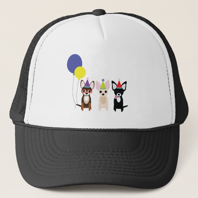 birthday-chihuahuas-stelieandco trucker hat (Front)