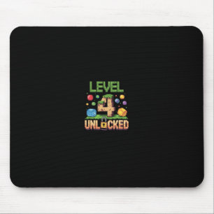 Birthday Children's Shirt Level 4 Unlocked 4 Mouse Pad