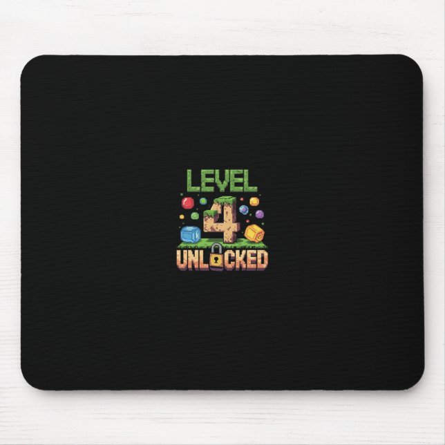 Birthday Children's Shirt Level 4 Unlocked 4  Mouse Pad (Front)