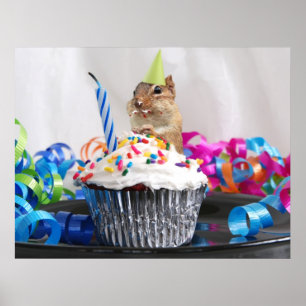 Birthday chipmunk poster