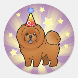 Birthday Chow Chow Classic Round Sticker