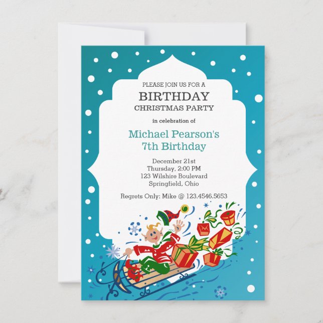 Birthday Christmas Party Kid's Invitation (Front)