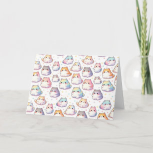 Birthday Chubby Cartoon Cat Collection With Hearts Card