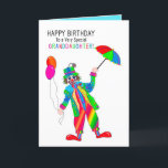 Birthday, Clown, Granddaughter, Kaleidoscope Group Card<br><div class="desc">See many other designs in this bright Kaleidoscope Collection.  See under MY COLLECTIONS - KALEIDOSCOPE COLLECTION</div>
