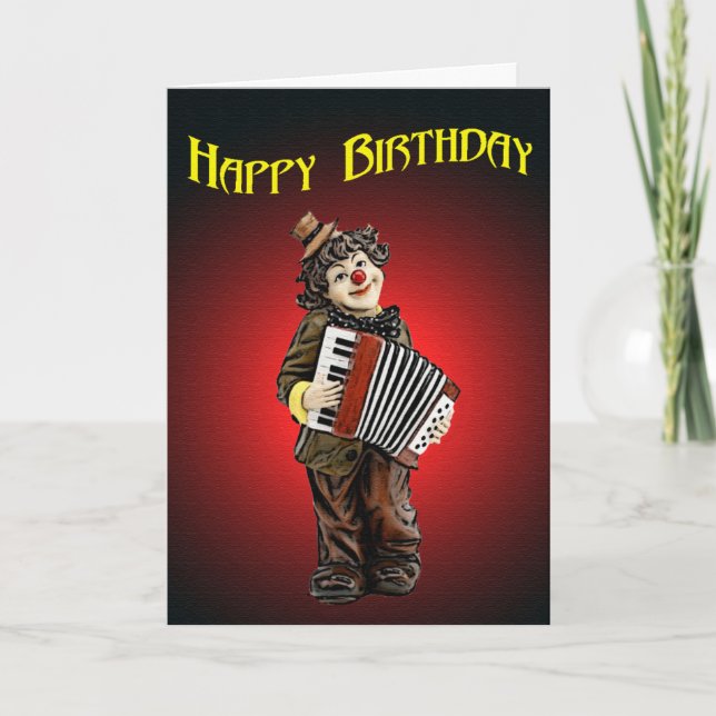Birthday Clown Greeting Card (Front)
