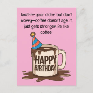 Birthday Coffee Cup Card: Brew-tiful Wishes  Postcard