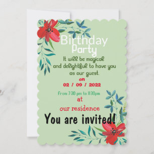 Birthday colours  invitation