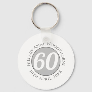 Birthday Commemoration with Name, Age, & Date Keychain