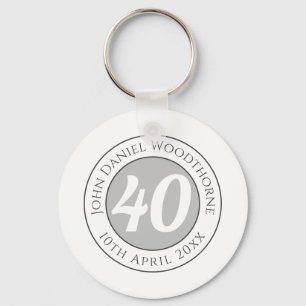 Birthday Commemoration with Name, Age, & Date Keychain