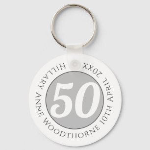 Birthday Commemoration with Name, Age, & Date Keychain