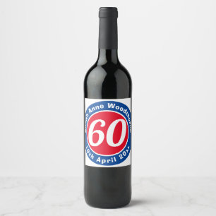 Birthday Commemoration with Name, Age, & Date Wine Label