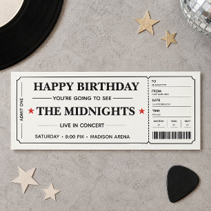 Birthday Concert Ticket Gift Personalized Retro Invitation