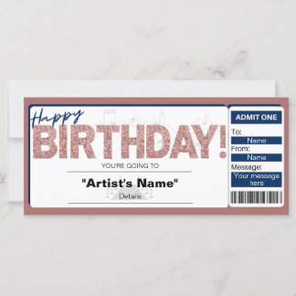 Birthday Concert Ticket Invitation