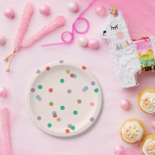 Birthday Confetti Peachy Pink Party Plates
