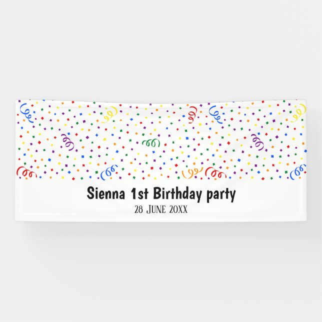 Birthday confetti rainbow banner (Horizontal)