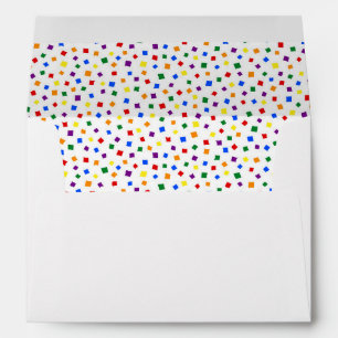Birthday confetti rainbow envelope
