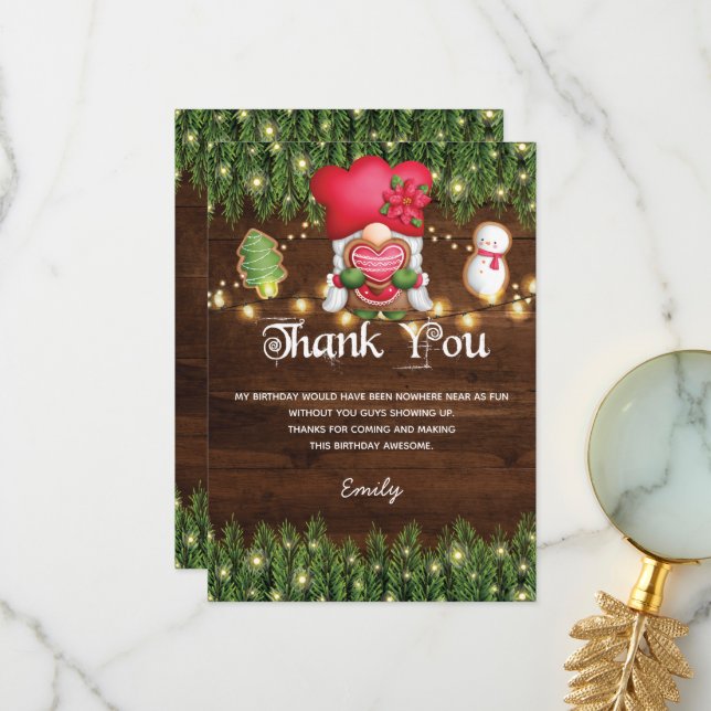 Birthday Cookie Decorating Party Thank You Card (Front/Back In Situ)