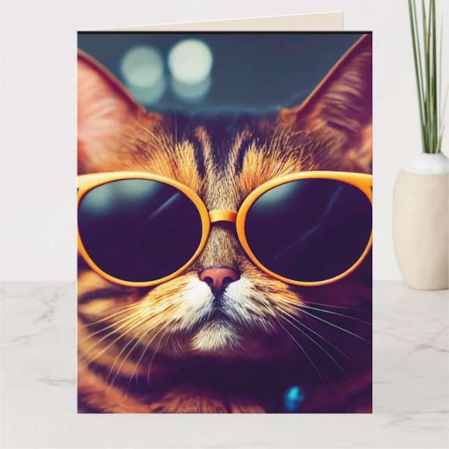 BIRTHDAY COOL CAT GREETING CARDS (Front)