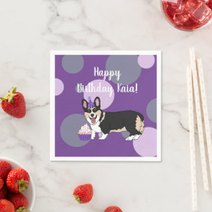 Birthday Corgi Napkin