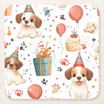 Birthday Cottage Coasters – Cozy Celebration Set