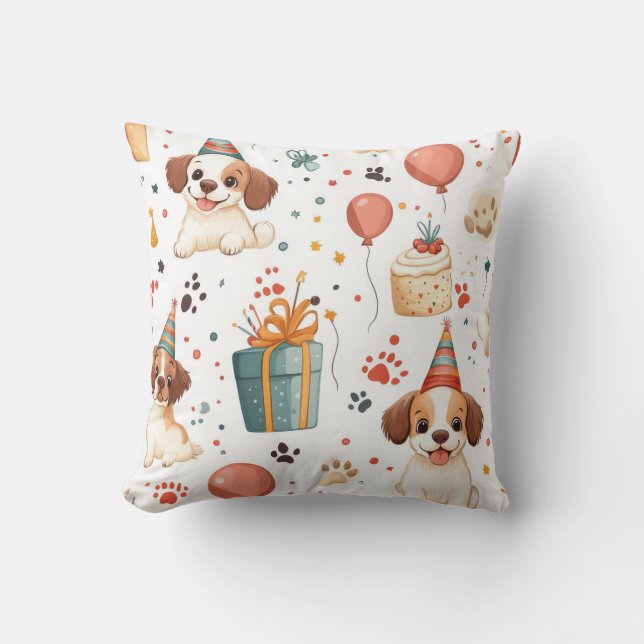 Birthday Cottage Pillow – Cozy Celebration Design (Front)
