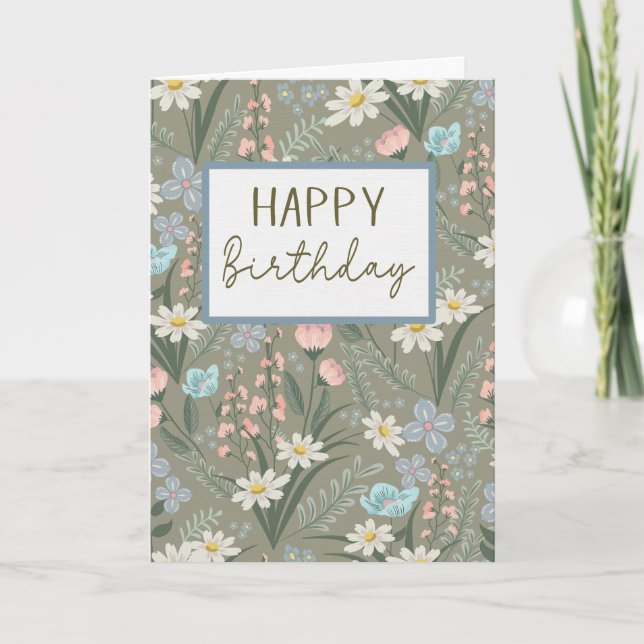 Birthday Cottagecore Floral Card (Front)