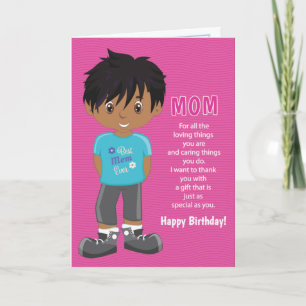 Birthday Coupons for Mom - Multicultural Boy Card