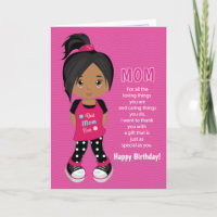 Birthday Coupons for Mom - Multicultural Girl Card