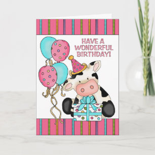 Birthday Cow Greeting card