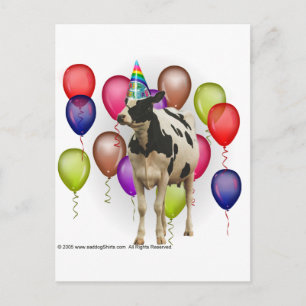 Birthday Cow Theme Party Postcard