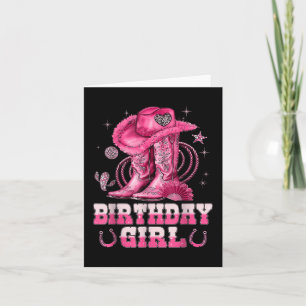 Birthday Cowgirl Western Birthday Girl Party Decor Card