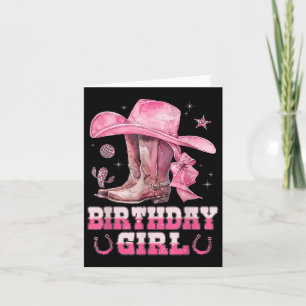 Birthday Cowgirl Western Birthday Girl Party Decor Card