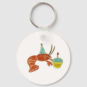Birthday Crawfish Cupcake Keychain