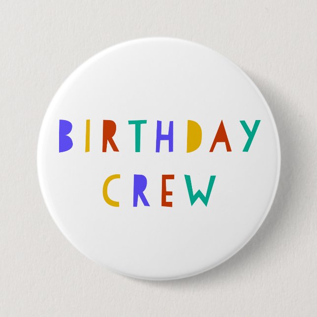 Birthday Crew Pin Badge Party Favor Kids Swag Bag (Front)