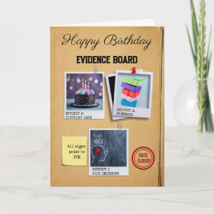 birthday crime fan  card