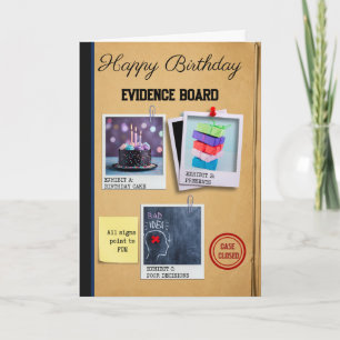 birthday crime fan  card