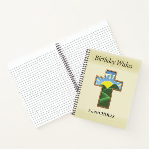 Birthday Cross Priest Personalized Notebook