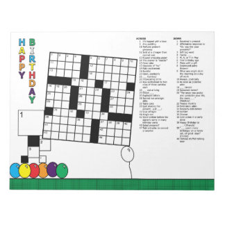 Birthday Crossword Puzzle (48 Clues) Notepad