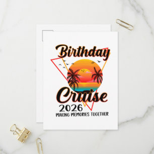 Birthday Cruise 2026 Making Memories Together Invitation Postcard