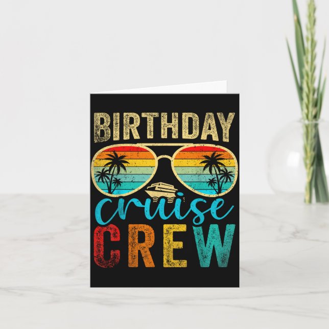 Birthday Cruise Crew Cruise Birthday Cruising Trip Card (Front)