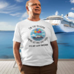 Birthday Cruise Funny Group Personalized  T-Shirt<br><div class="desc">This design may be personalized in the area provided by changing the photo and/or text. Or it can be customized by clicking Personalize this Template and then choosing the click to customize further option and delete or change the colour of the background, add text, change the text colour or style,...</div>