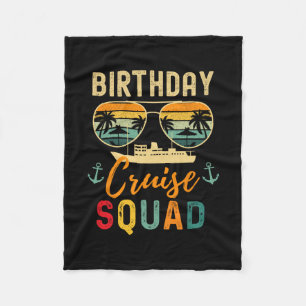 Birthday Cruise Shirts 2026 Squad Family Vacation Fleece Blanket