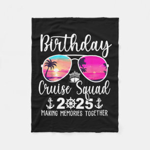 Birthday Cruise Squad 2025 Cruising Summer Vacatio Fleece Blanket